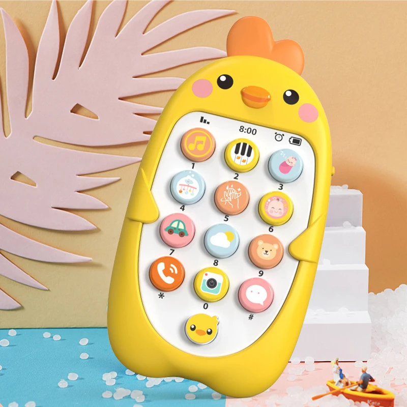 Baby Musical Mobile Phone Toys Cartoon Teether Telephone with Sound Light Cellphone Electronic Educational Toys for Infant DS19