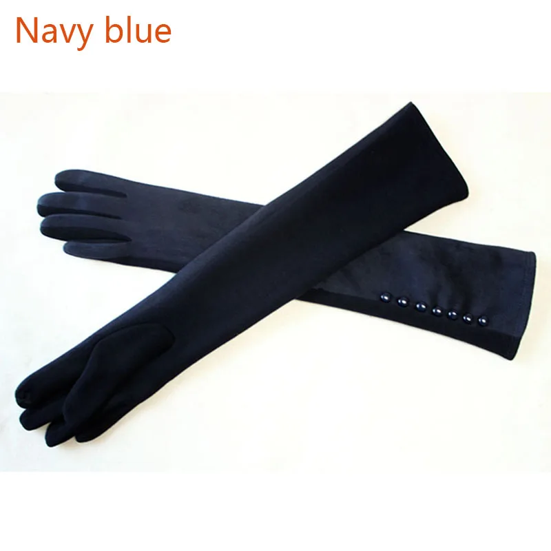 50 Cm Cotton Knit Long Gloves Female Touch Screen Autumn and Winter Warmth Girl Suede Arm Sleeve Outdoor Sun Protection