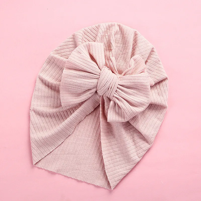 Baby Hat Big Bowknot Baby Girl Hat Solid Color Turban Knot Head Wraps Baby Kids Bonnet Beanie Newborn Photography Props