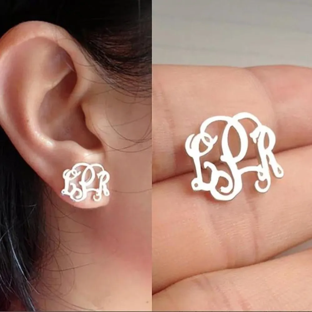 Pendientes de acero inoxidable con nombre, pendientes con forma de corazón y letras, personalizados, regalos personalizados para el día de la madre