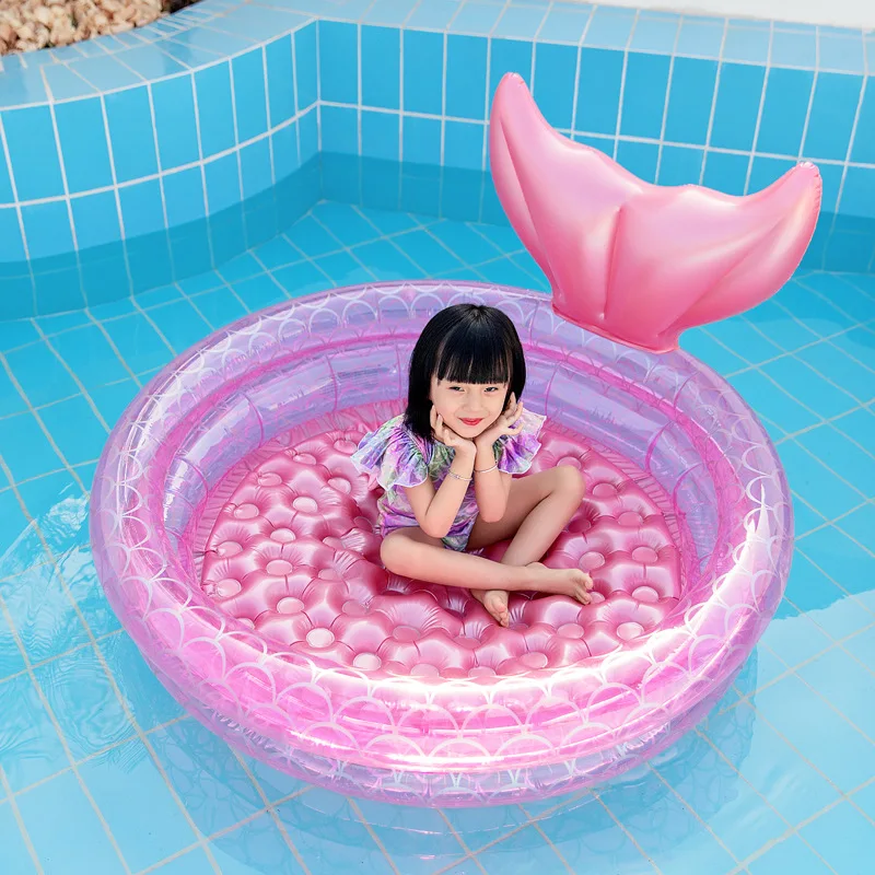 Piscina inflable de sirena para niños y bebés, piscina engrosada de Pvc, color rosa, LB890, novedad de 2021