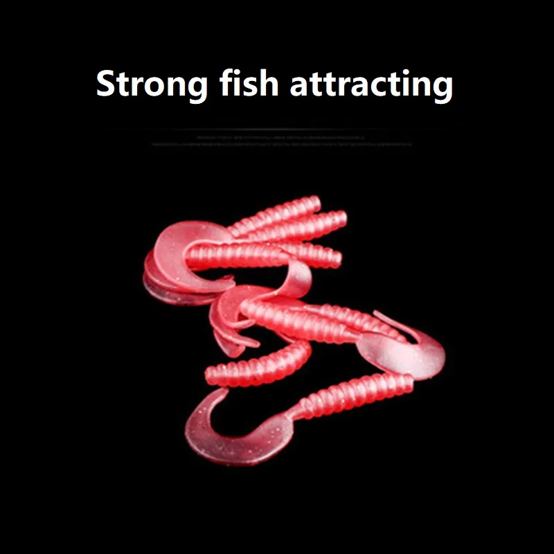 10pcs/lot Soft Rubber Bait 3.5cm/5.5cm/7cm Artificial Silicone Jig Wobbler Soft Curl Worm Fishing Bait Carp Bass fishing lures