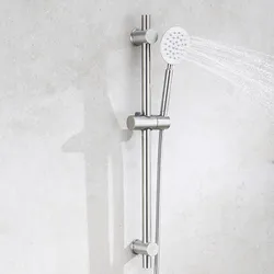 SUS304 Stainless Steel Adjustable Shower Slide Bar Hand Hold Shower Rail Slide Bar Set With SUS304 Shower & Hose Brushed Nickel