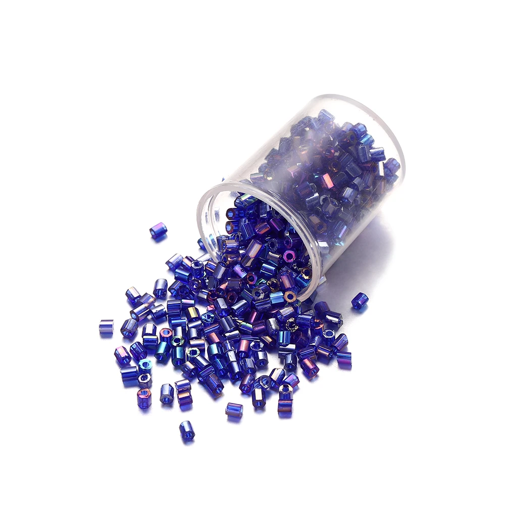 1000/1800 Stück 2 mm sechseckige tschechische Glas zylindrische lose kleine Samennadelperlen für DIY-Armbänder, Halsketten, Schmuckherstellung