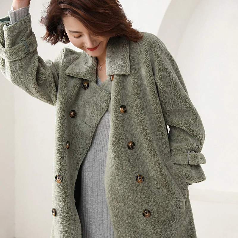 Winter Coat Women Autumn Clothes 2020 Real Fur Coat Female Wool Jacket Korean Vintage Sheep Shearling Tops Manteau Femme ZT4339