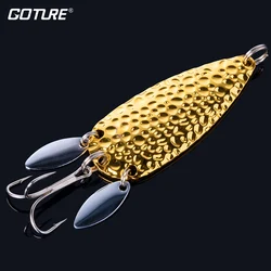 Goture 1PC Fishing Lure Metal Spoon Spinnerbait Double Rotating Hard Artificial Baits 24g Sequin Rotate Lure for Pike Bass Trout