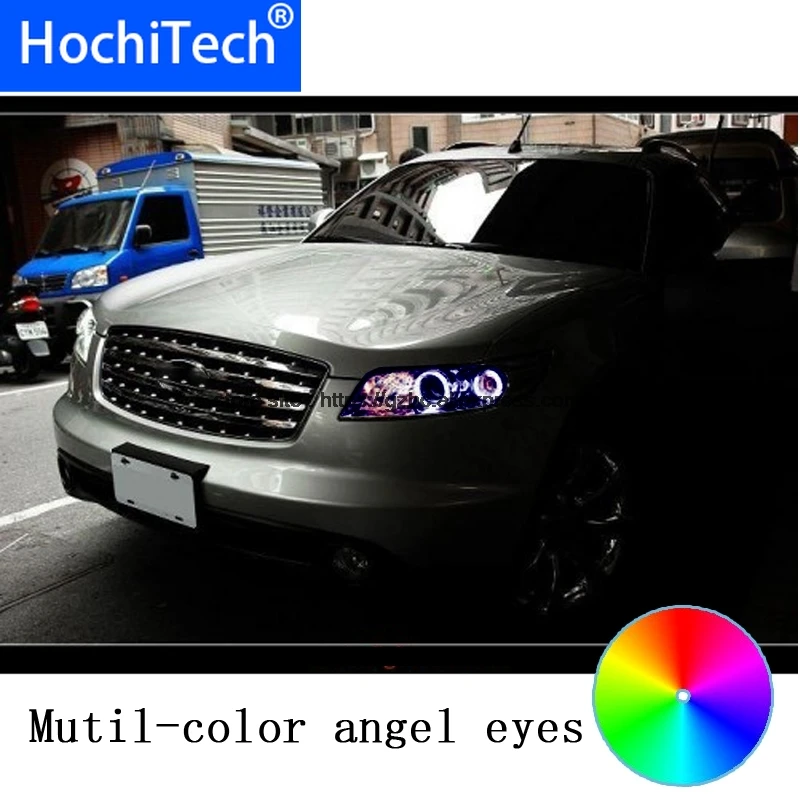 

HochiTech for INFINITI FX35 FX45 2003-2008 car styling RGB LED Demon Angel Eyes Kit Halo Ring Day Light DRL with remote control