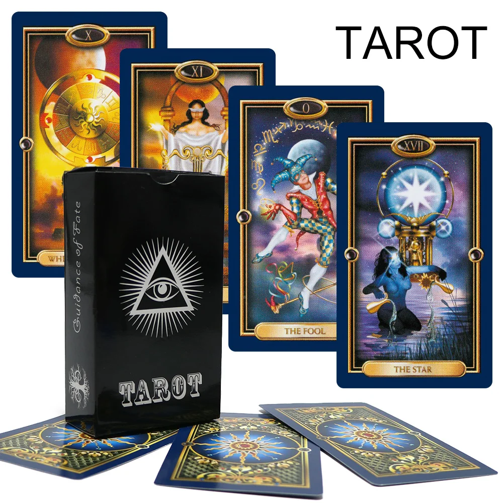 The Most Popular Gold Tarot.Mystical Affectional Divination. Oracle Divination.Fate Divination Game.78 Cards. Game Deck