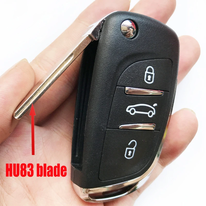 Modified 433MHz Remote key For Peugeot 307 407 807 308 207 Complete 3 Buttons Car Flip Folding Key with ID46 Chip VA2 blade