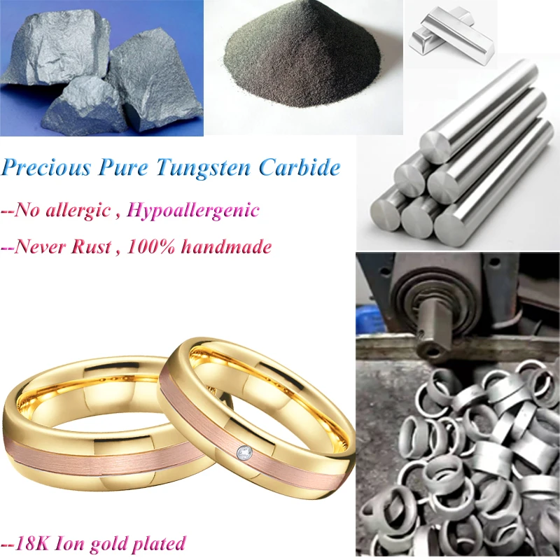 Alliance Tungsten Carbide Wedding Rings For Men And Women His And Hers Rose En Bicolor Marriage Finger Ring Jewelry