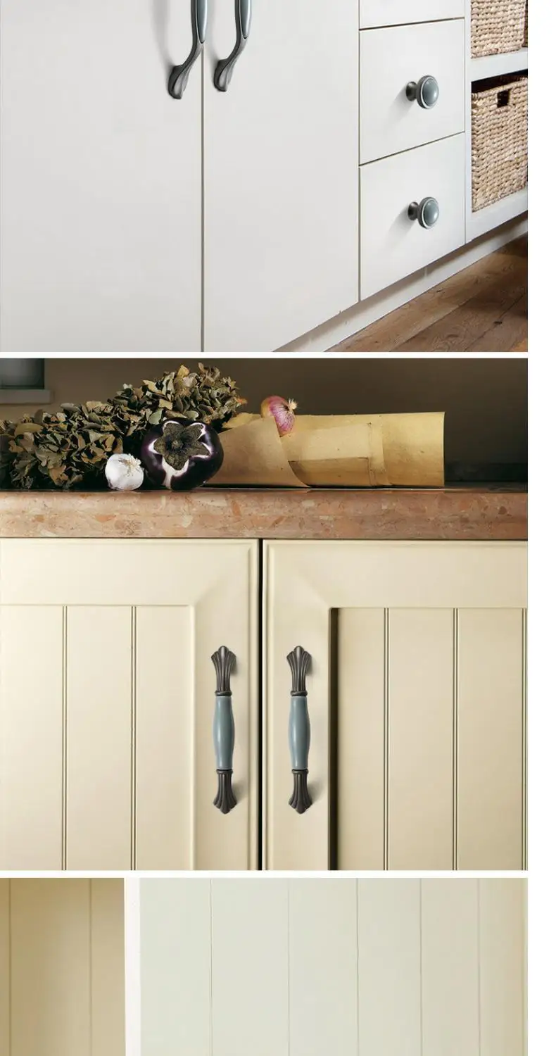 WV Blau Grau Keramik Schrank Möbel Hardles Wardrob Griff Tür Knosb Schrank Zieht Mediterranen Stil Schrank Tür Hardware – Detail 14