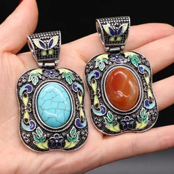 Vintage Ethnic Bohemian Pendant Natural Semi-precious Abalone Shell Charms DIY Women Jewelry Making Necklace Gift Size 38x70mm