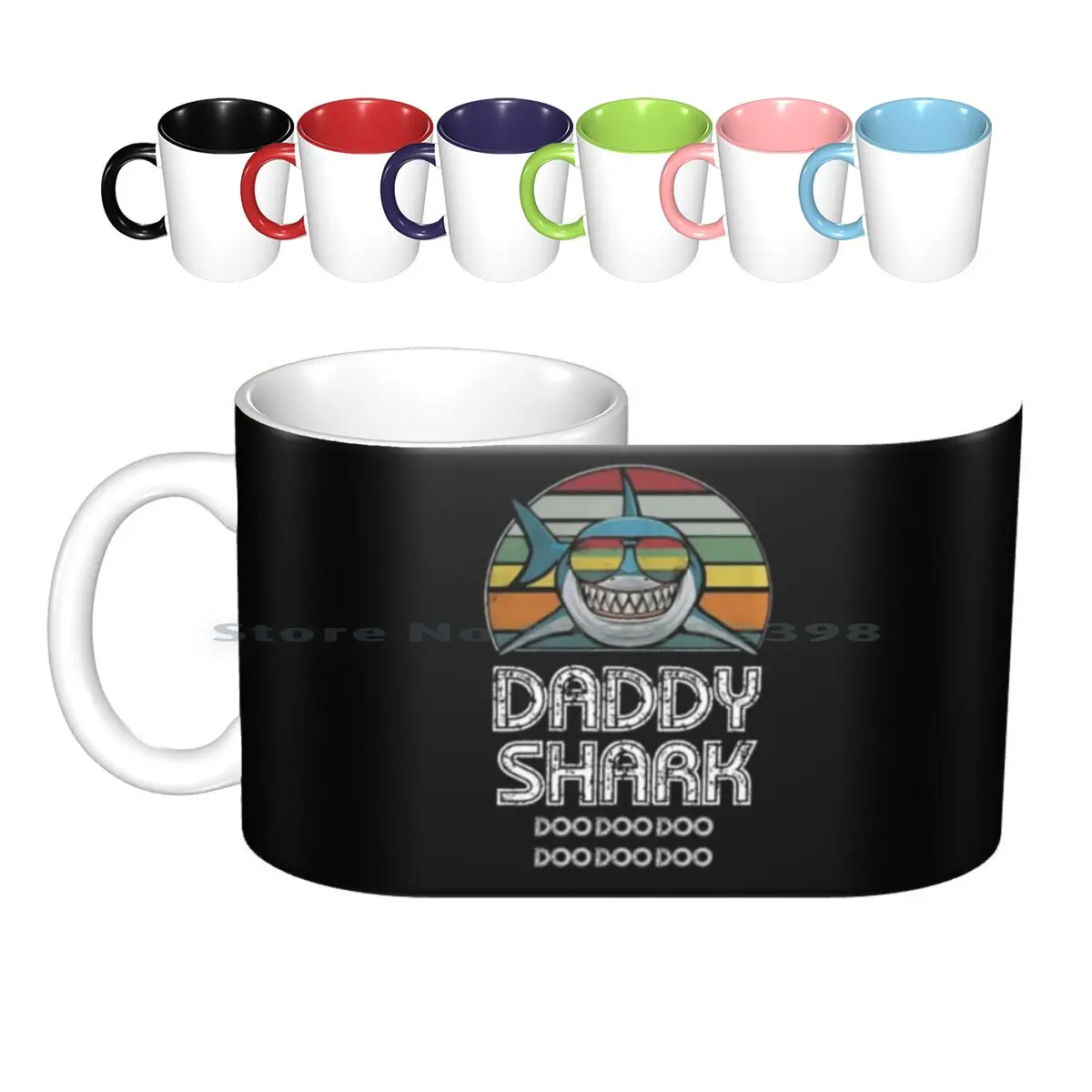 Retro - For Dark Print Ceramic Mugs Coffee Cups Milk Tea Mug Doo Do Mommy Mama Dad Retro Rainbow Sunglasses Xmas Christmas