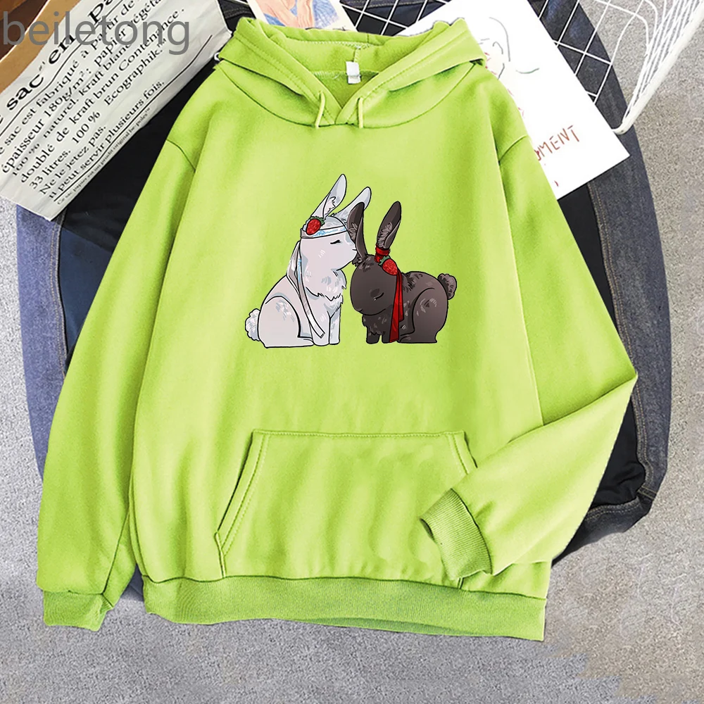 Anime Mo Dao Zu Shi Hoodie Women Streetwear Harajuku The Untamed Wangxian bunnies Hooded Loose Long Sleeve Men Sweatshirts Tops