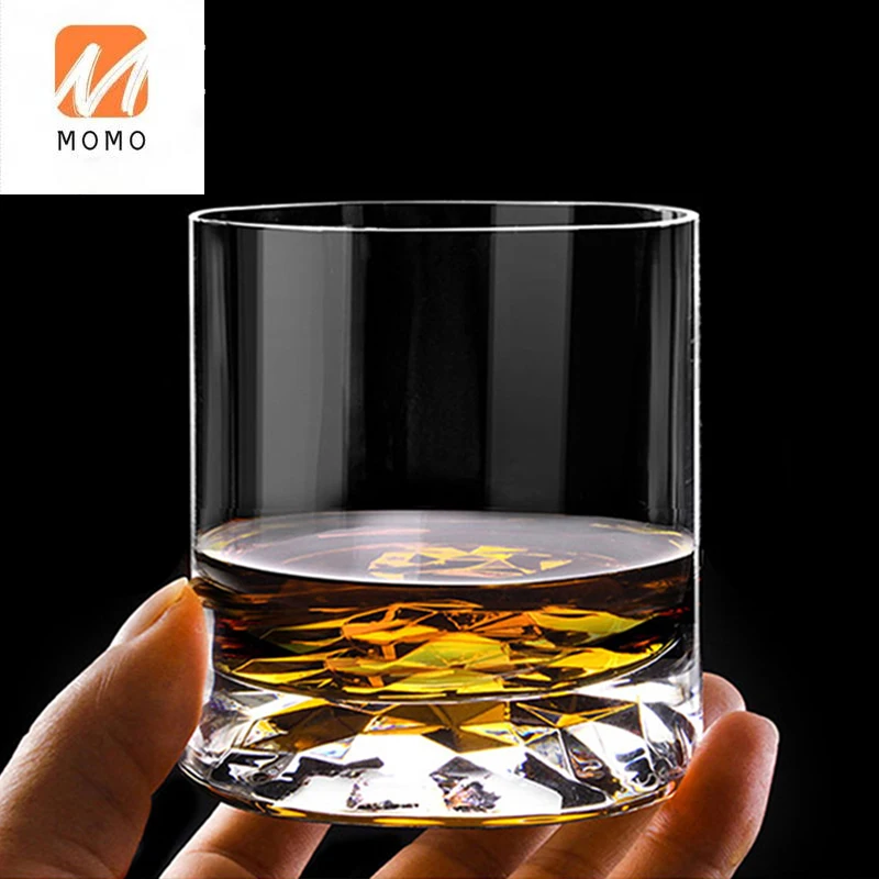 Luxury Wine Glass Crystal Glass Large Thick Bottom Beer Tea Spirits Household Whiskey Imported Wine Cup