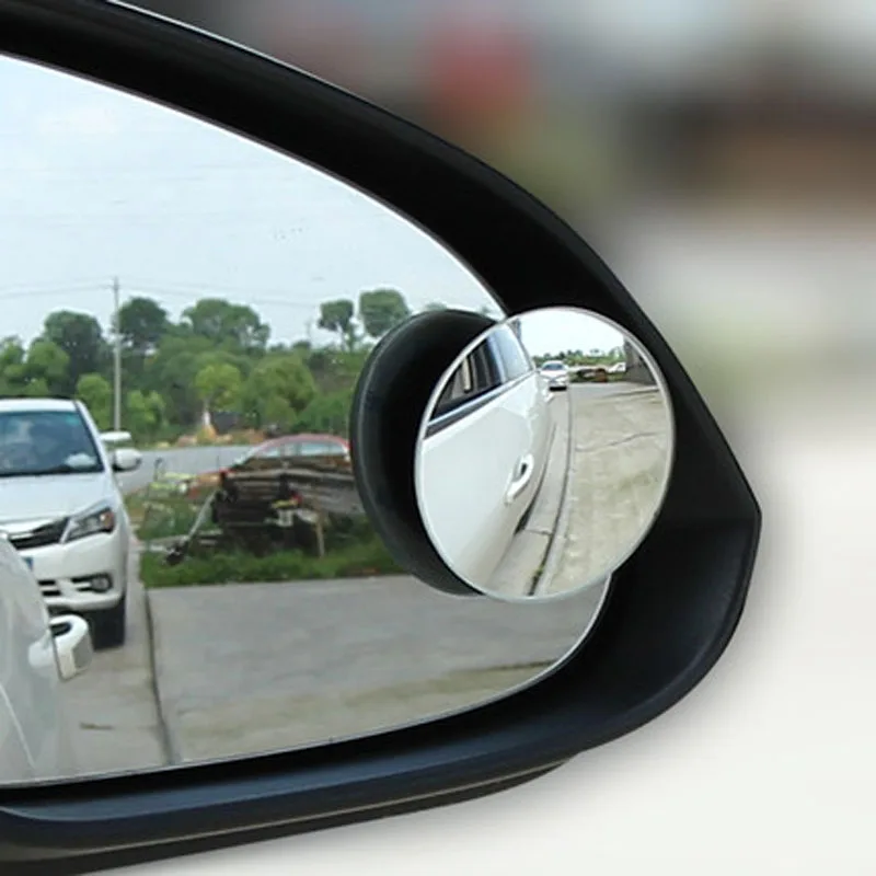 CHIZIYO 2pcs/set 50mm Car Blinds Mirror Rearview Mirror 360 Degree Adjustment HD Boundless Glass Small Round Mirror