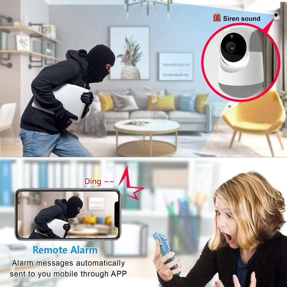 Imagem -04 - sem Fio wi fi Câmera de Casa Inteligente Cctv 360 Ptz Rastreamento Automático Vigilância Cam Proteção Segurança Interior 1080p Bebê Kamera hd ip