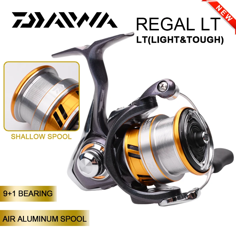 DAIWA REGAL LT Spinning Fishing Reels1000S/2000S/2500S/3000S-C Shallow Metal Spool 9+1BB Max Drag 10kg Saltwater Wheel Carp Coil