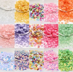 10mm Cup Five Finger Flower Sequins Paillettes 1cm PVC Loose Glitter Sequin DIY Wedding Craft Home Scrapbooking Accessories