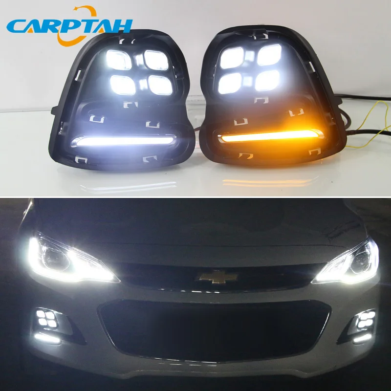 

12V Car Accessory LED DRL Daylihgts For Chevrolet Cavalier 2016 2017 2018 Turn Signal Night Blue LED Daytime Running Light