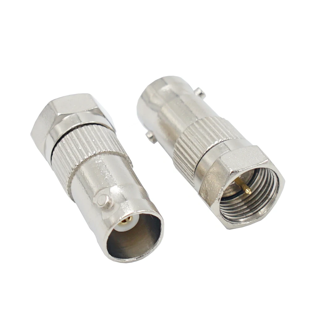 Connector F Type Male Plug to BNC Female Jack RF Coaxial Radio Antenna Adapter Coax Converter Connector