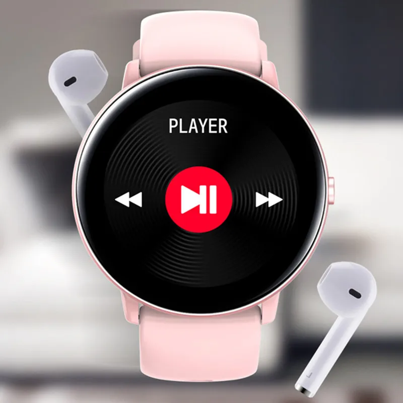 ผู้หญิงสมาร์ทวอท์ช Heart Rate สร้อยข้อมือกีฬาสายรัดข้อมือฟิตเนสสายรัดข้อมือ Bluetooth กันน้ำ HD บาง Smartwatch