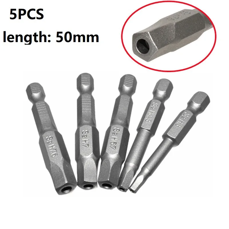 Imagem -03 - Torx Chave de Fenda Conjunto de Ferramentas Kit Reparação Chaves de Fenda Hex Haste Broca Pentágono com Furos Peças 50 mm