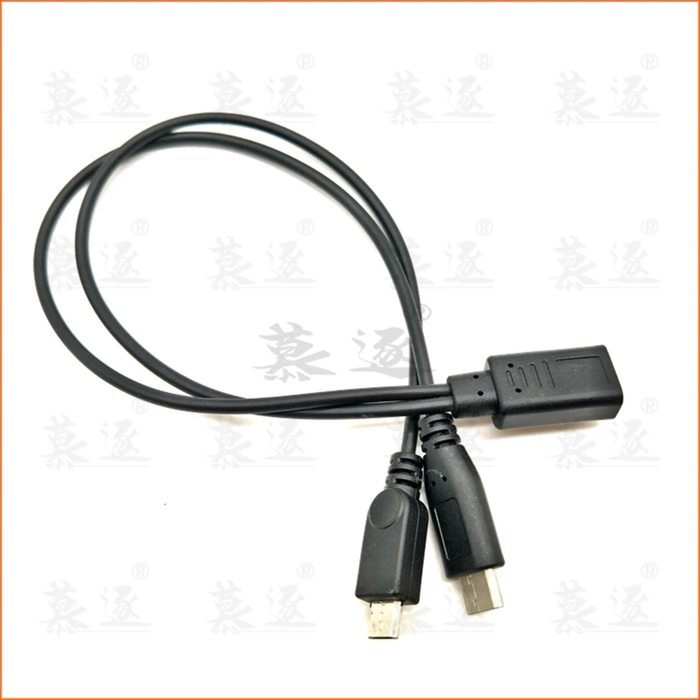 Hot Type-C to Type-C&Micro 5P Female to 2 Male Y Splitter Charging Extension Cable