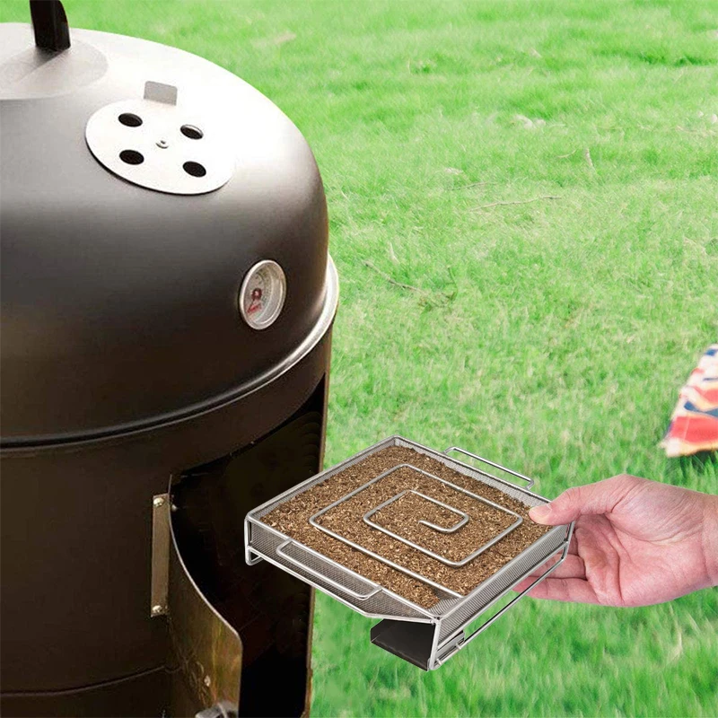 Cold Smoke Generator BBQ Accessories Steel Barbecue Grill Cooking Tool Smoker Salmon Bacon Fish Mini Apple Wood Chip Smoking Box