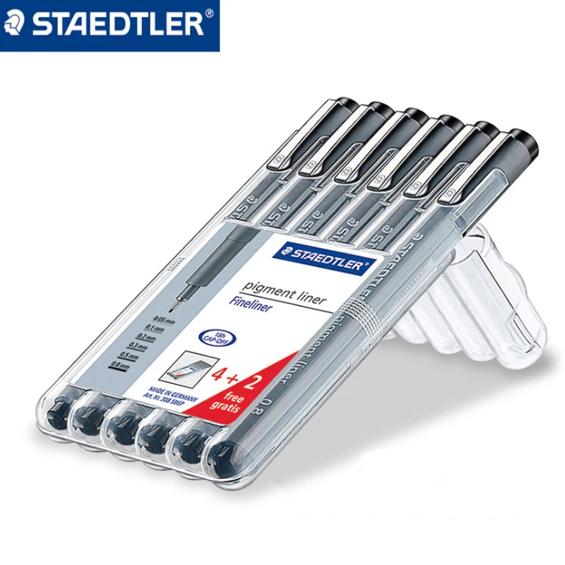 

STAEDTLER 308 Fineliner Micron Pen Black Ink Waterproof Drawing Sketch Marker Lettering Pen Office Art Supplies Dessin