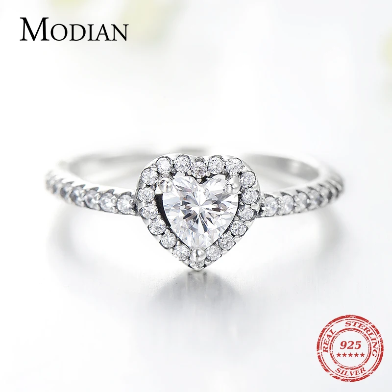 Modian 925 Sterling Silver Heart Fashion Sets For Women Charm Earrings Luxury Wedding Necklaces Engagement Statement Jewelry