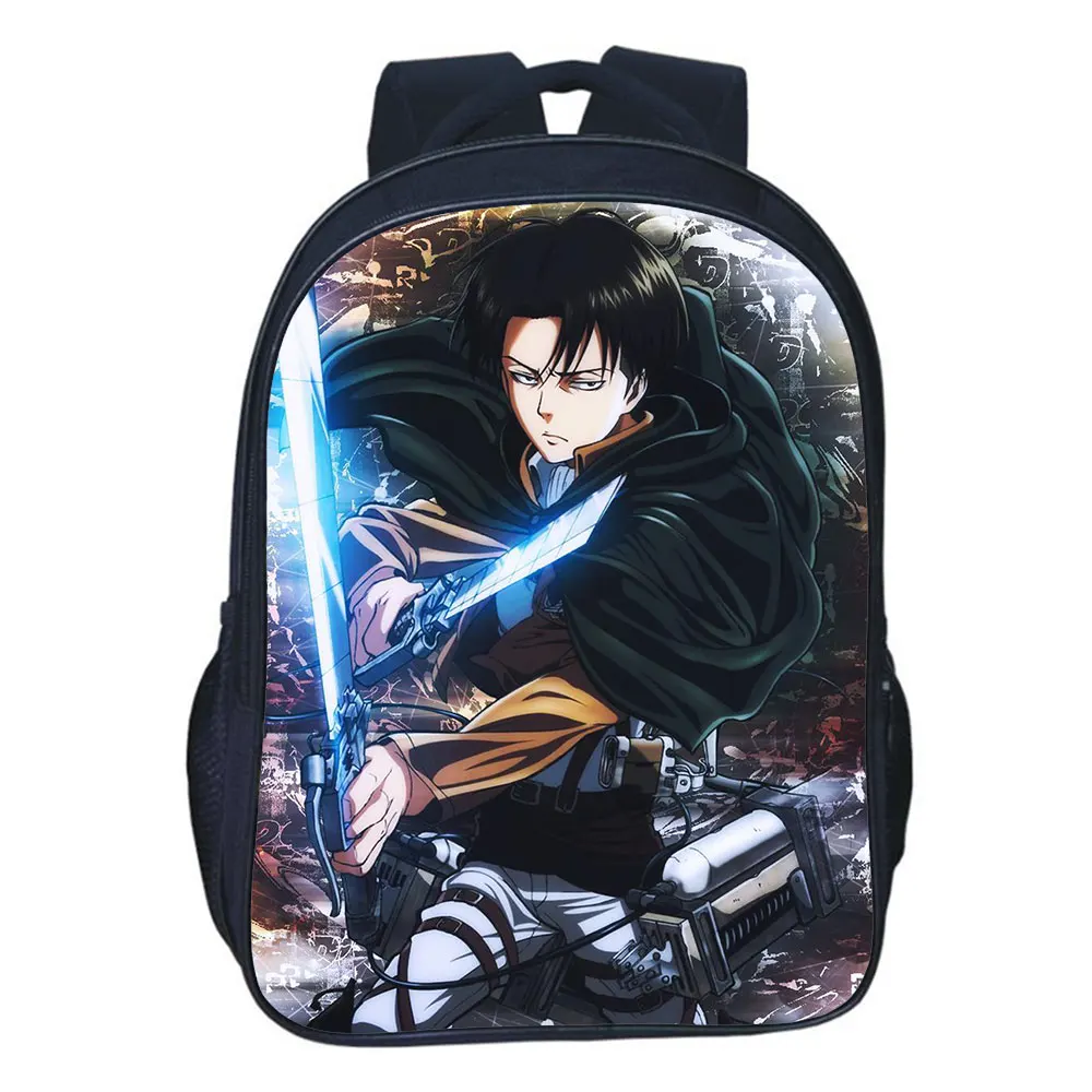 Attack On Titan Backpack Large Capacity Teens Backpack Fashion Zipper Bagpack Anime Cartoon Printing School Bag Kids Casual Bags