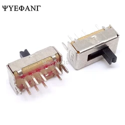 10PCS SS23D07 8 PINS 3 Position 2P3T Toggle Switch Double Vertical Sliding Switch Handle Length 5MM Bracket