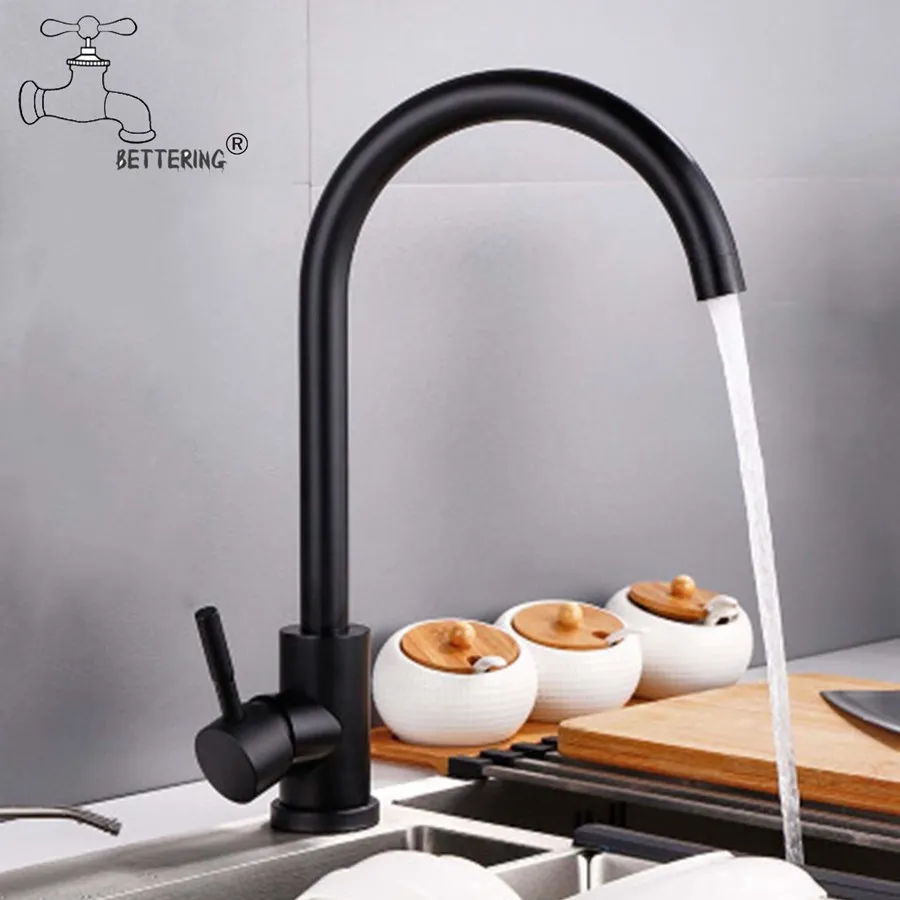 Black Kitchen Faucet Mixer Taps 360 Degree Rotation Stream Sprayer Kitchen Hot Cold Stainless Steel Basin robinets de cuisine