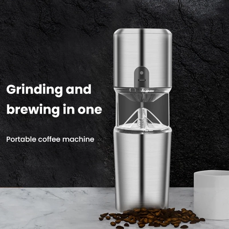 Rechargeable Coffee Grinder Stainless Steel Electric Grinder Machine Nuts Beans Spice Grains Pepper Grinding Kitchen Tools