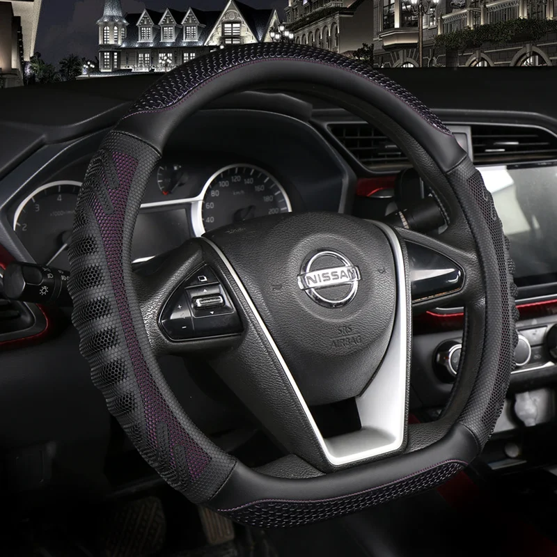 D Shape Car Steering Wheel Cover PU Leather For Nissan Qashqai J11 Nissan X-trail T32 Golf 7 Tiguan 2019 2020 Kia Optima K5 2021