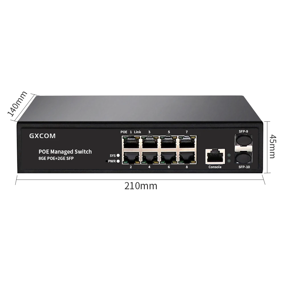 24v passive L2 Managed 8-port Gigabit PoE  + 2 gigabit SFP Non-standard poe switch