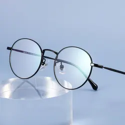 Retro Fashion Round Pure Titanium Frame Glasses For Women and Men Myopia Spectacles Hot Selling New Arrival
