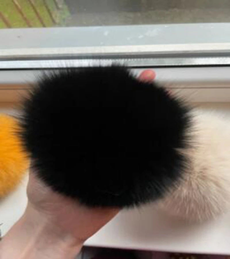 DIY Natural Pompom 10cm Raccoon Fox Grey Fur Pom Poms Fur Balls for Knitted Hat Cap Beanies Scarf Real Fur Pompoms