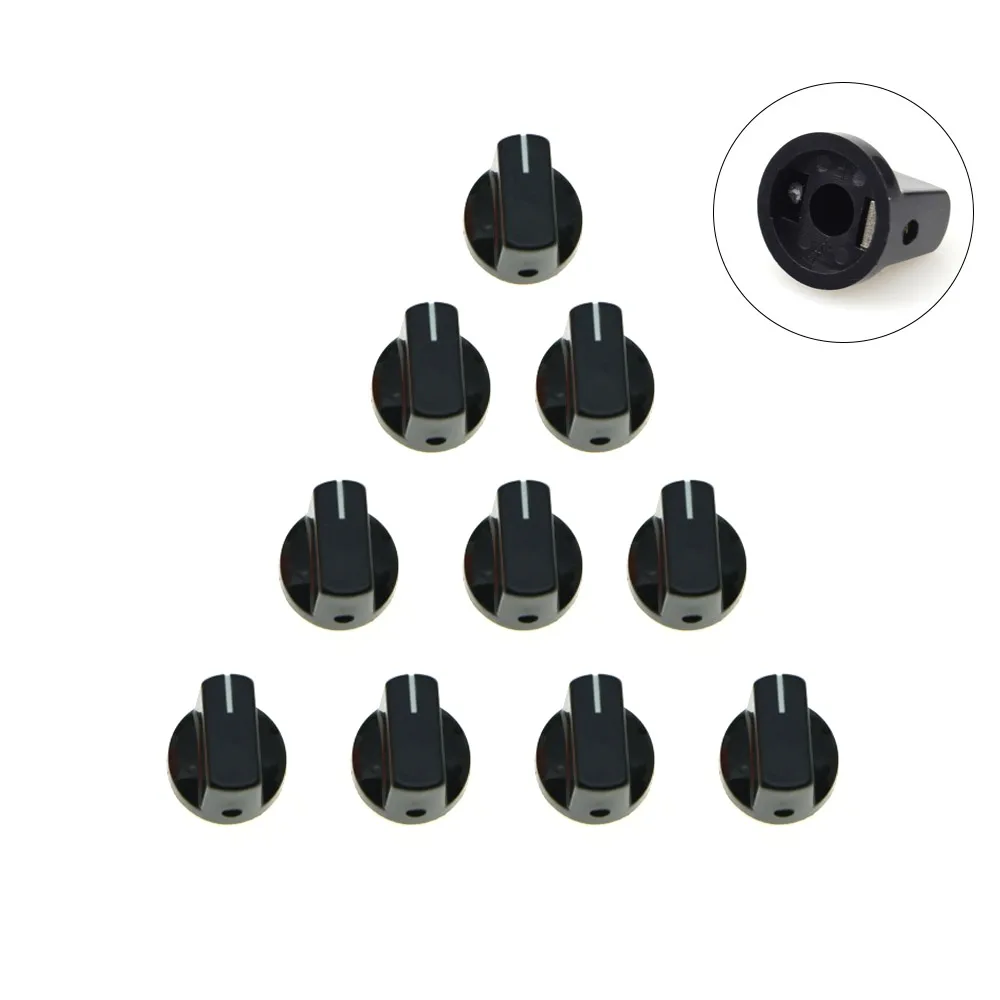 

10x Black Guitar AMP Effect Pedal Knobs Davies 1510 Style Pointer Knob 1/4" 6.4mm Shaft Potentiometer Knob for Pots