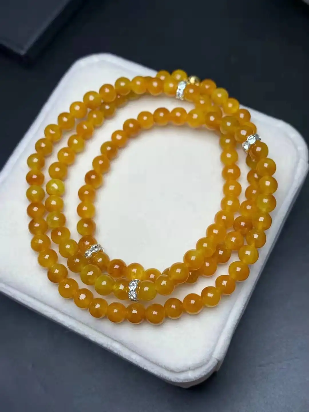 Natural Class A yellow jade beads bracelet Necklace accessories jewelry Fashion jade beads beads jade jewelry women jade gift