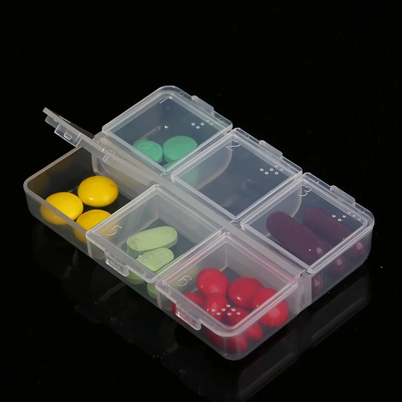 1Pc 6/8/10 Grid Plastic Pill Medicine Box Holder Storage Organizer Container Case Portable Waterproof Small Medicine Packing 040