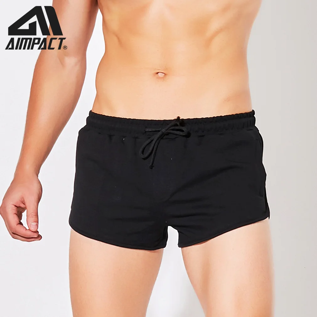 Aimpact Men\'s 3 Inch short cotton running shorts with marathon running shorts Gym Shorts quick dry traning sport AM2363