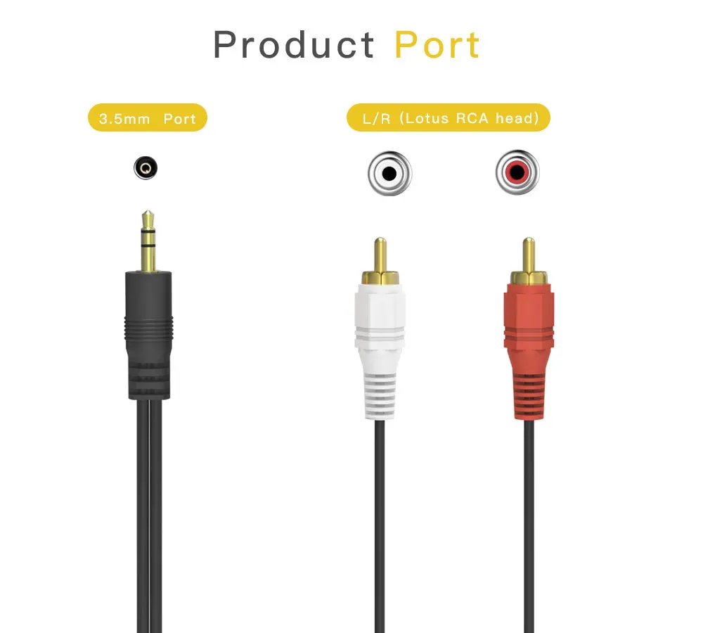 Đầu Cắm 3.5Mm Mạ Vàng Jack 2RCA Nam Stereo Cáp Chia Âm Thanh Cho Điện Thoại Di Động Máy Tính Bảng Âm Thanh loa Tivi Âm Thanh AUX Dòng
