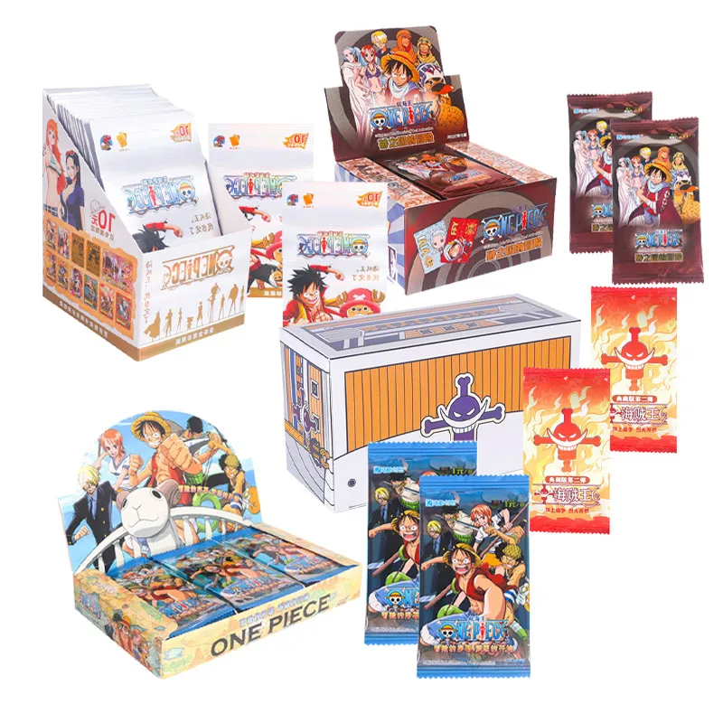 One Piece Anime Figures Bronzing Flash Cards Monkey D. Luffy Collector's Edition Set Collection Cards Toys Gifts for Children