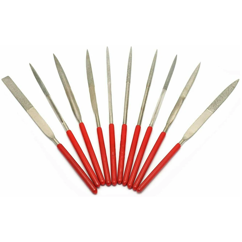 Set of 10pcs Guitar Nut File Needle Fret Saddle Files Guitar Repair Luthier Tool for Guitar