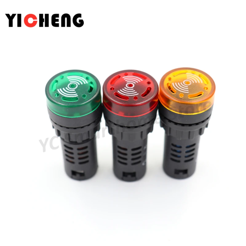 3Pcs red green yellow LED flash alarm indicator light signal lamp Flash buzzer DC 12V 24V AC 110V 220V 22mm AD16