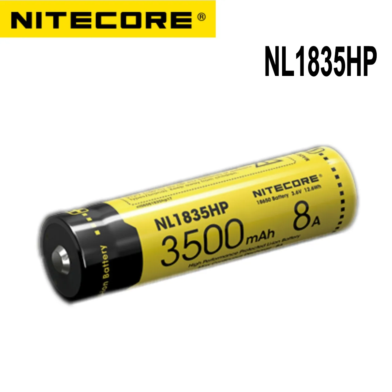 2021 Nitecore NL1835HP High Performance 18650 3500mAh 3.6V 12.6Wh 8A Protected Li-ion Button Top Battery for High Drain Devices