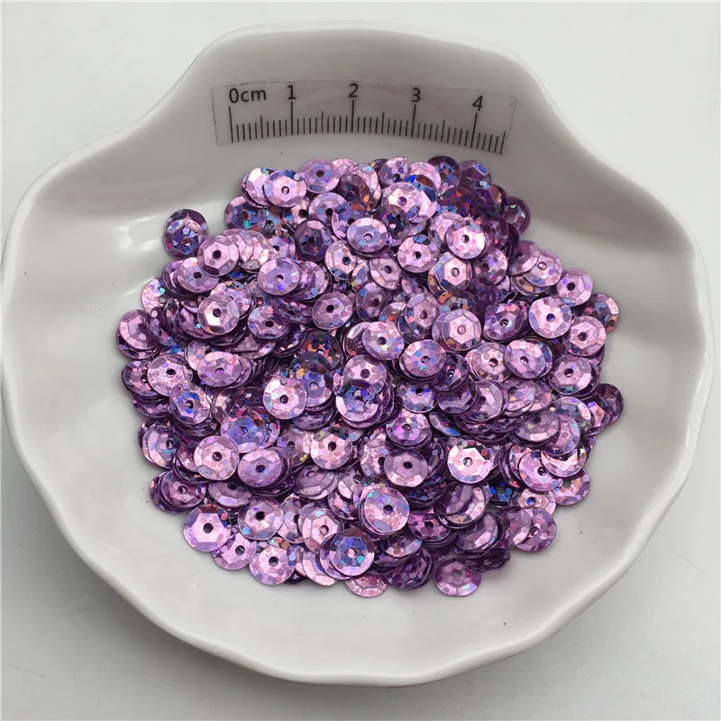 10g 6mm Laser Color Cup PVC Sequins Glitter Paillettes For Clothes,Hat,Shoes.Kids DIY.Crafts Handmade Accessory Wholesale