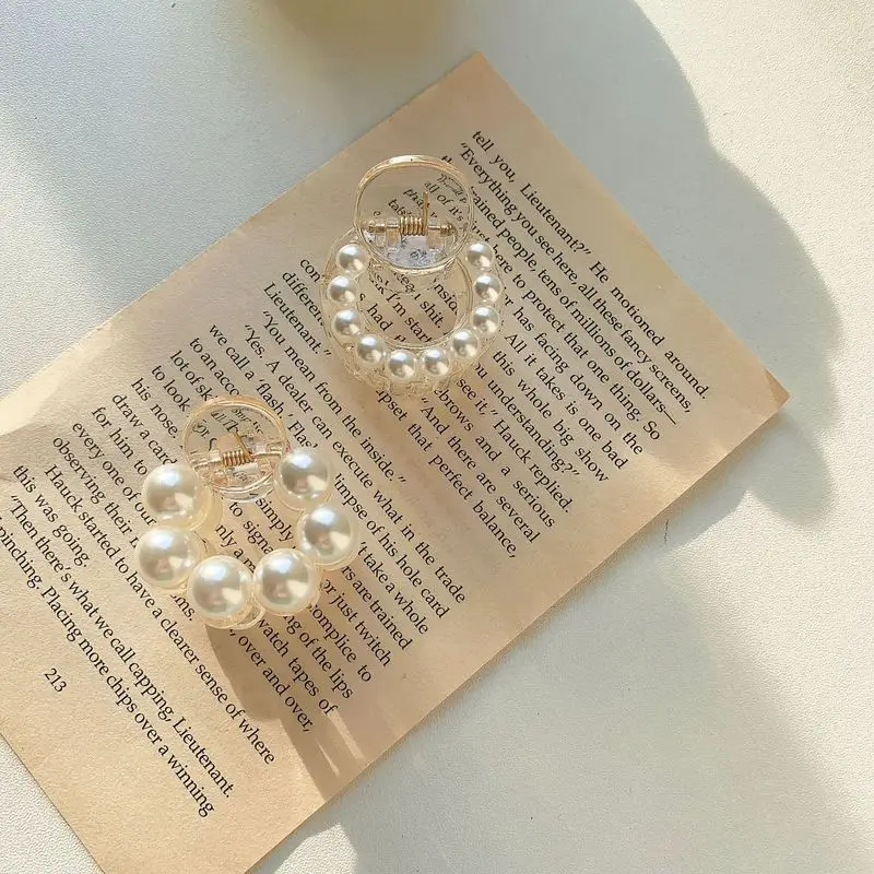 Perle geometrische Haarklammern für Frauen und Mädchen, niedliche Haarnadel, Krabben-Stirnband, Haarwaschfläche, Zubehör, Kopfbedeckung, Ornament – Detail 6
